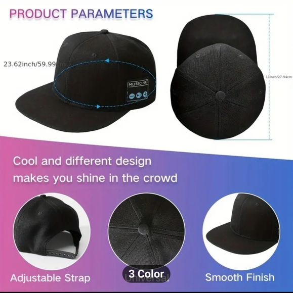 Navy blue Wireless smart speaker headphones baseball cap NIP (Real Loud) - Picture 3 of 8